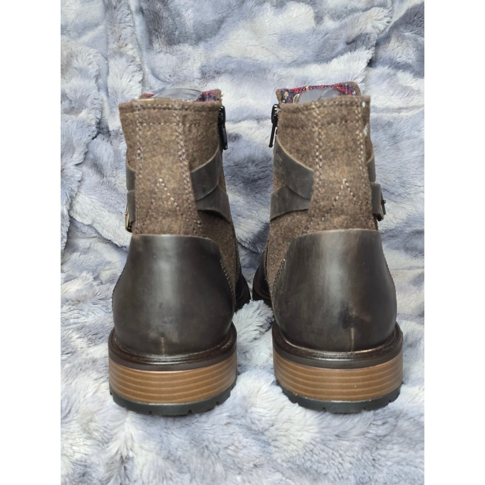 NWB Merrell Legacy Buckle WP Ankle Boots Womens 9.5M Brown Wool Blend Leather - Picture 3 of 8